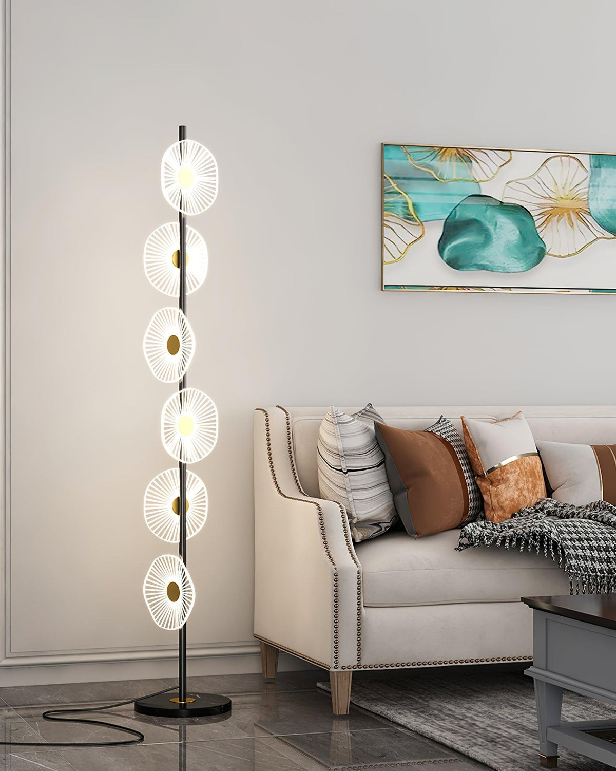 Petaira lyxig golvlampa i marmor