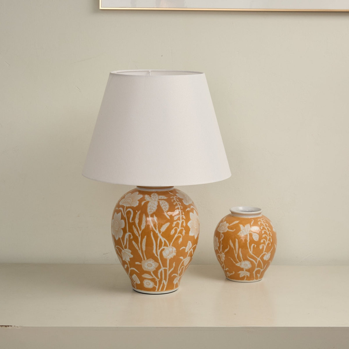 Dahlia Floral Ceramic Table Lamp