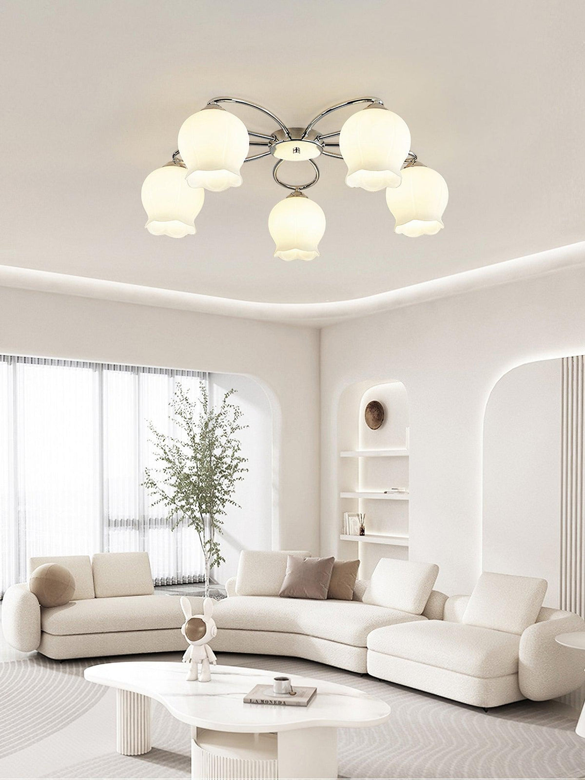 Oldore taklampa i glas med exklusiv elegant blommig design