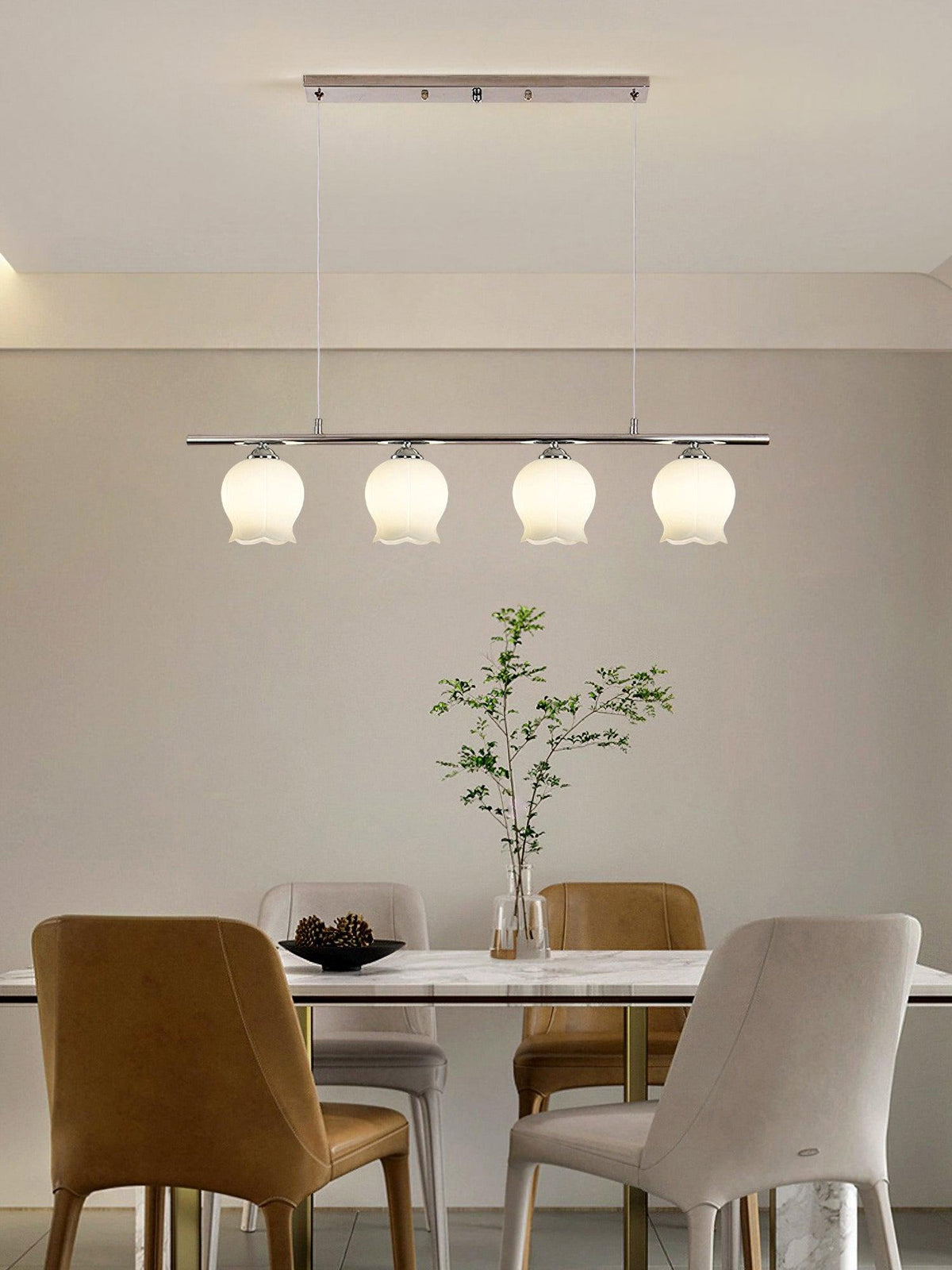 Candeeiro de suspensão Evenara moderno minimalista floral em vidro