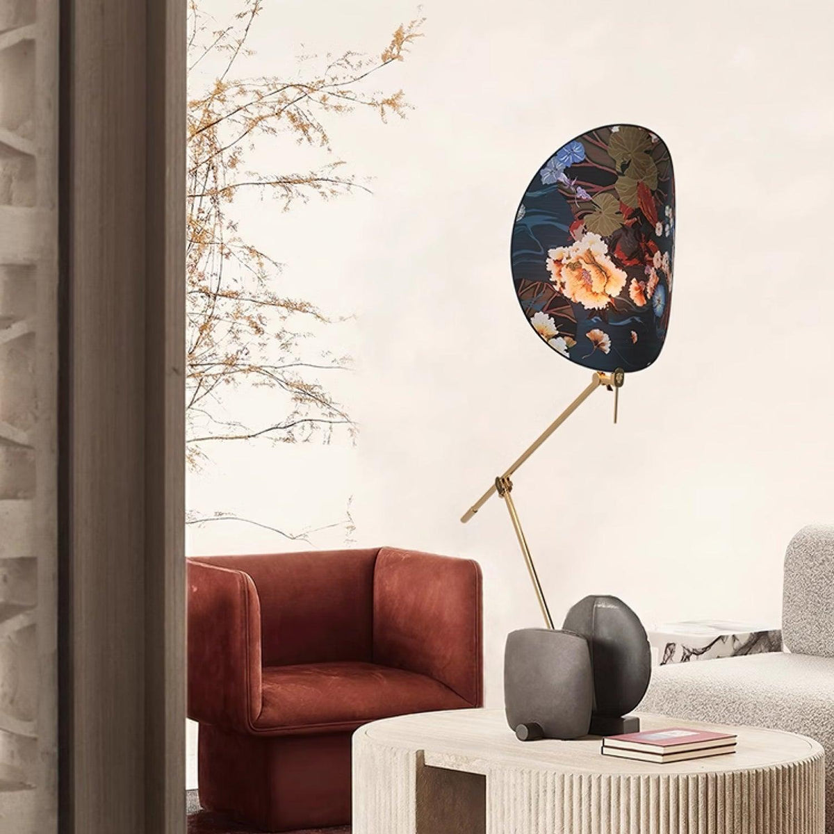 Unexin golvlampa i mässing