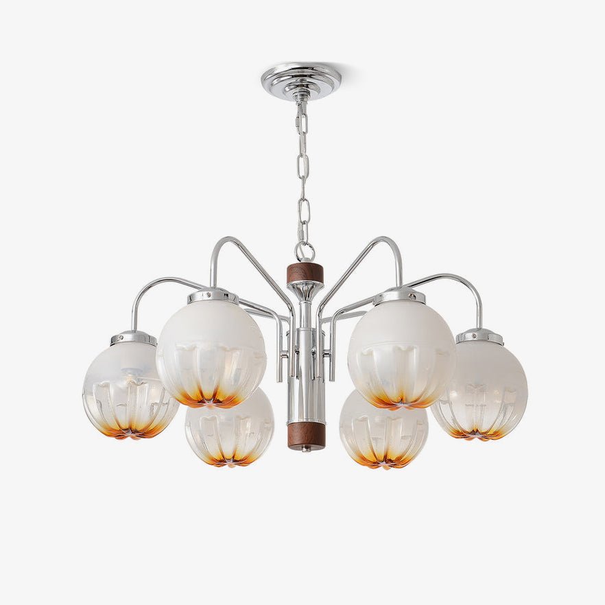 Lustre de vidro e nogueira, nórdico, artístico e com flores Ulliria