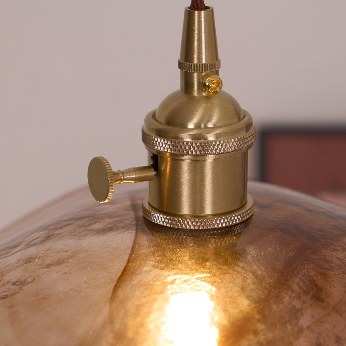Hildes Art Flower Petal Swag Brass Glass Pendant Light