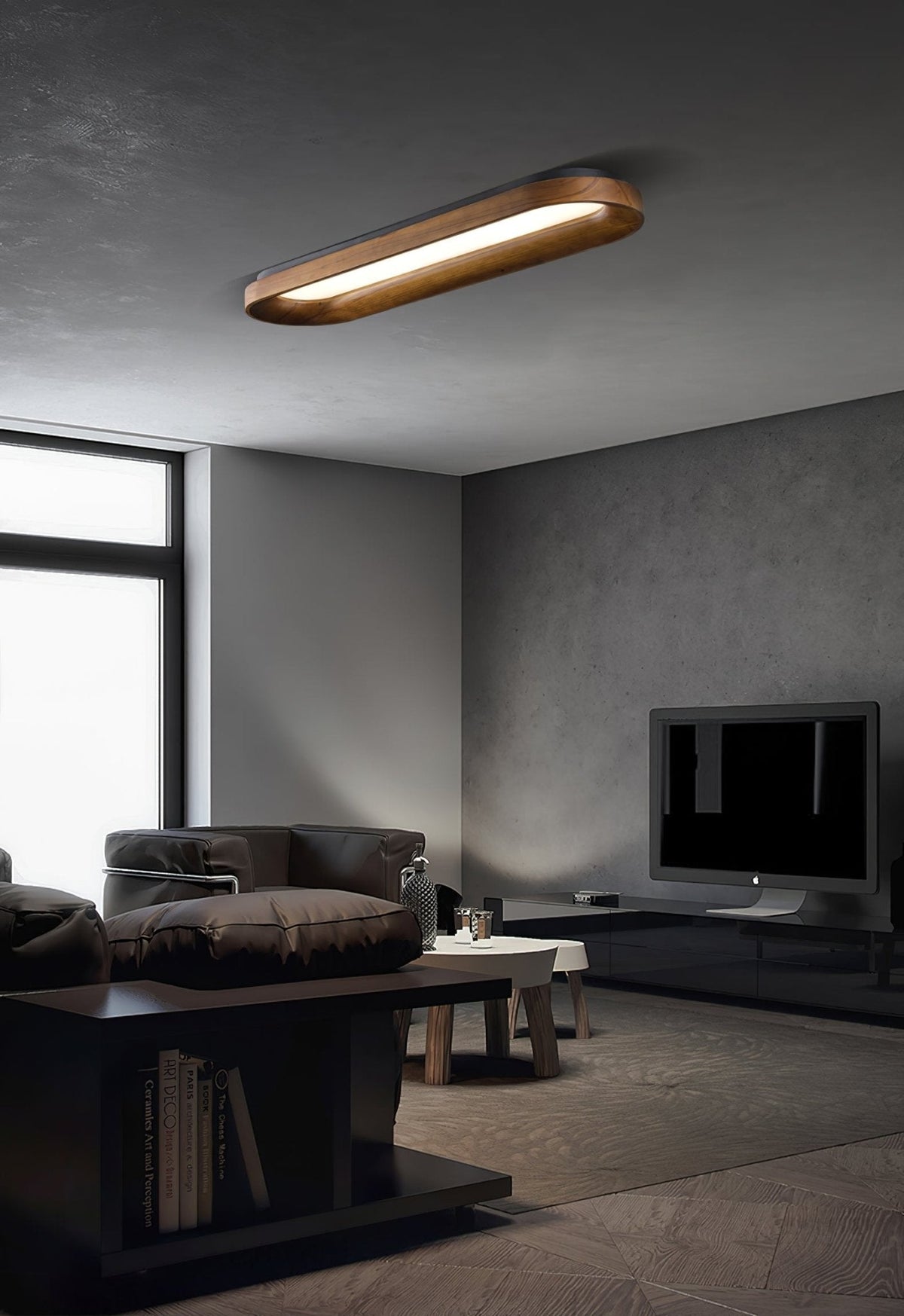 Zatalel moderne minimalistisk loftlampe med flydende sky i træ