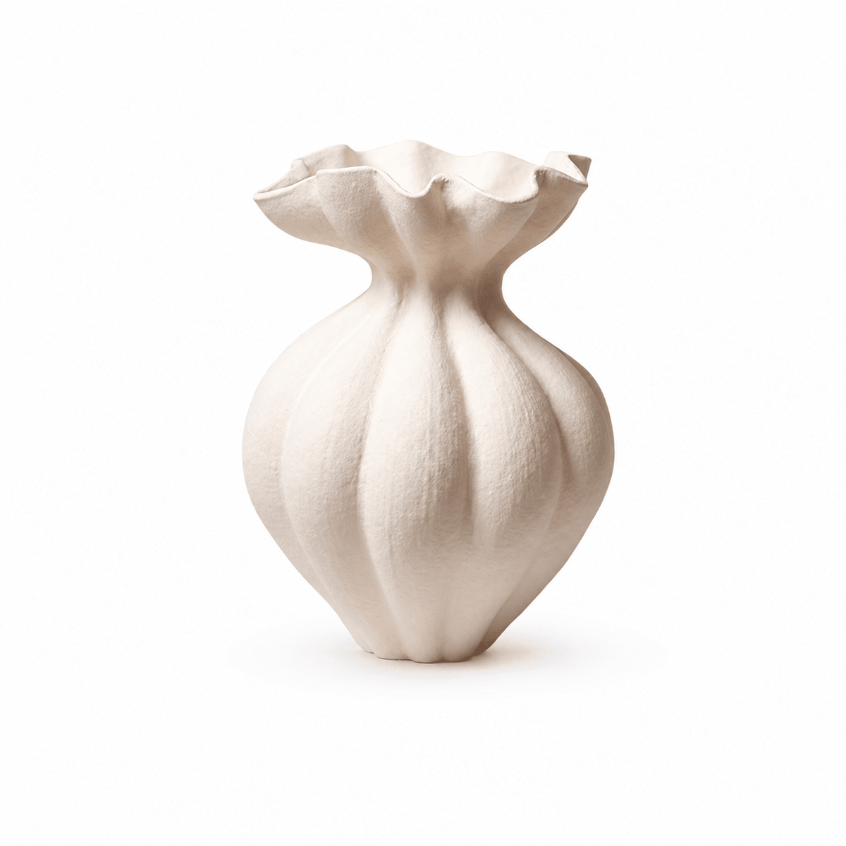 Rillet Bloom-keramikvase