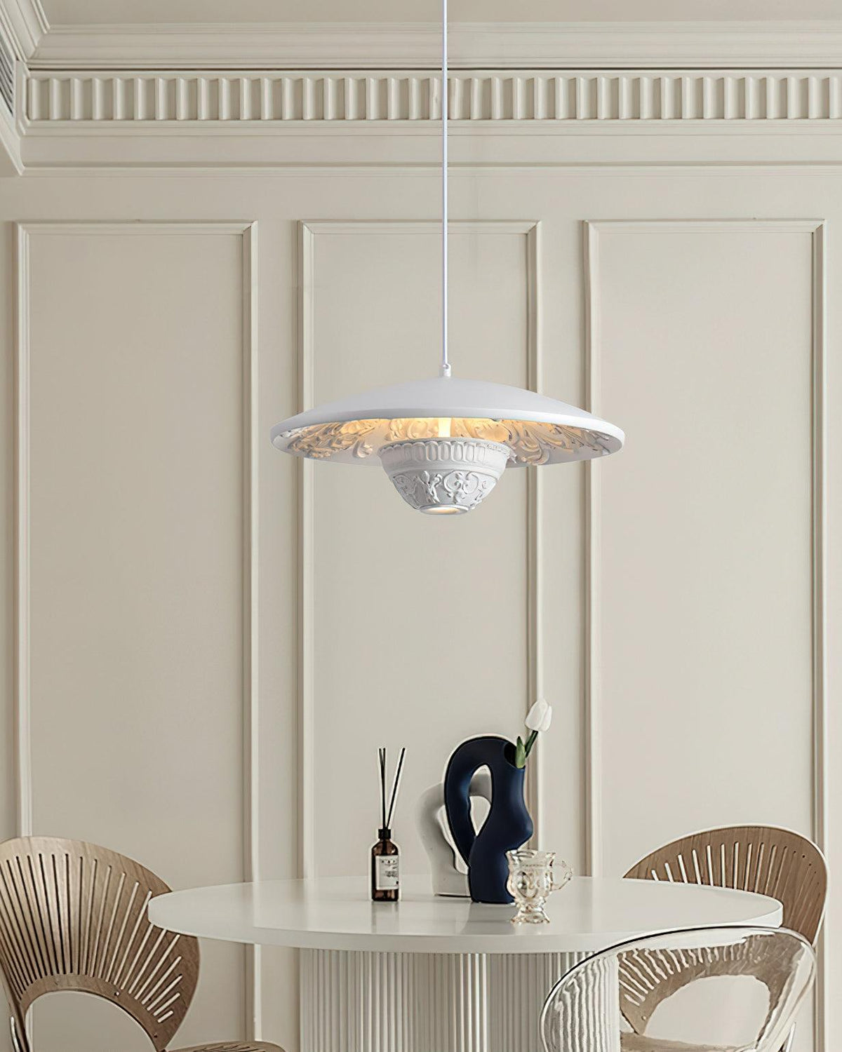 Jhel kunstnerisk flyvende tallerken-resinlampe