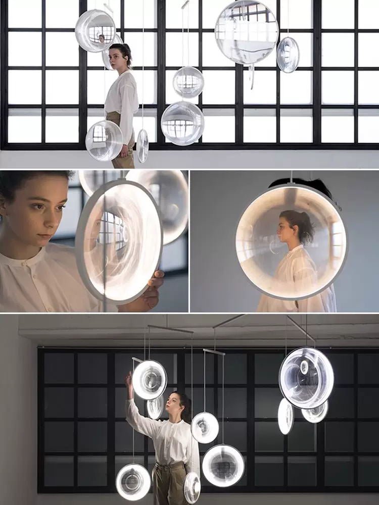 Candeeiro suspenso artístico de vidro Eirienne