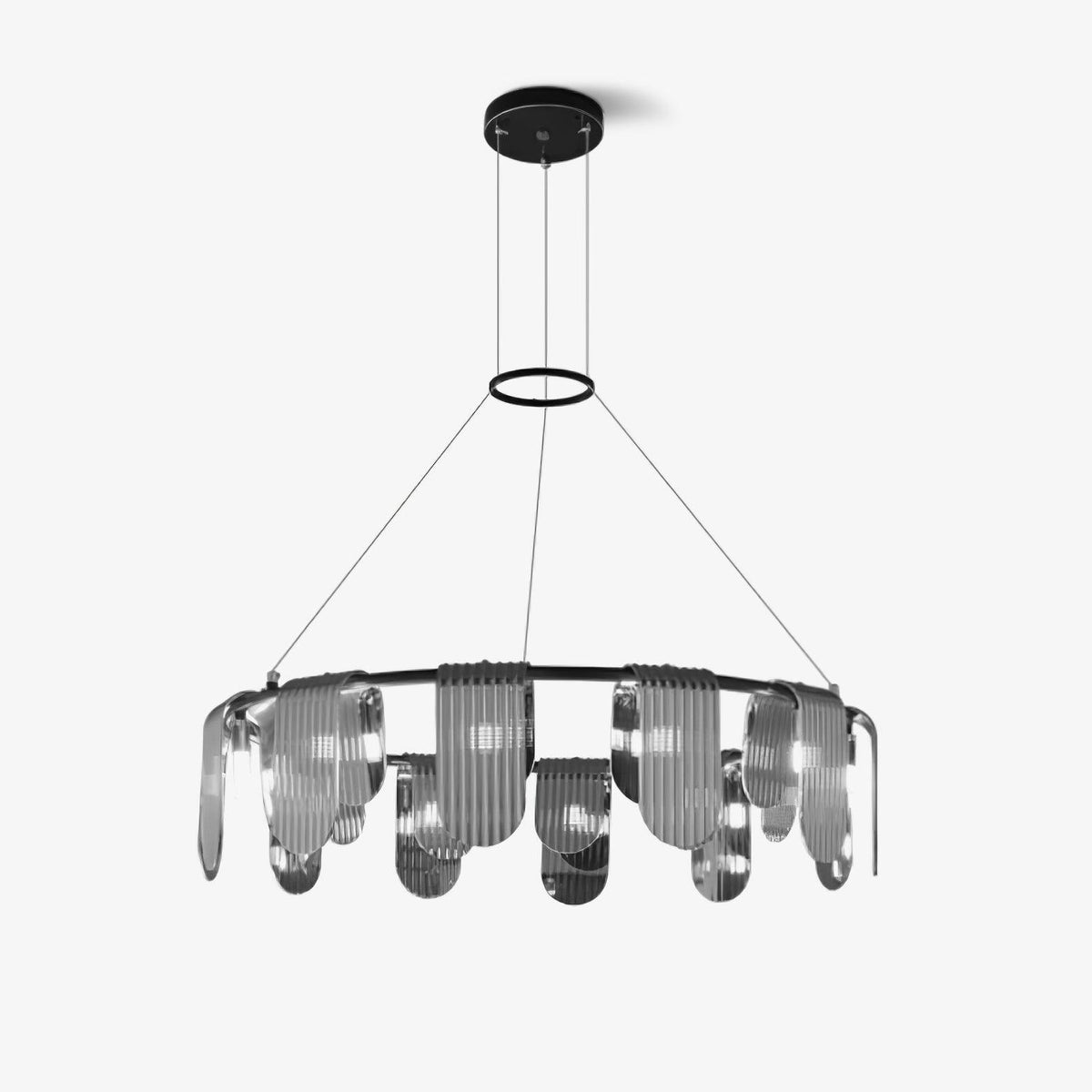 Celorella moderne lysekrone i glas