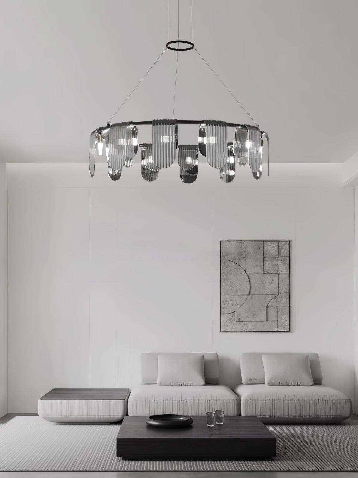 Celorella moderne lysekrone i glas