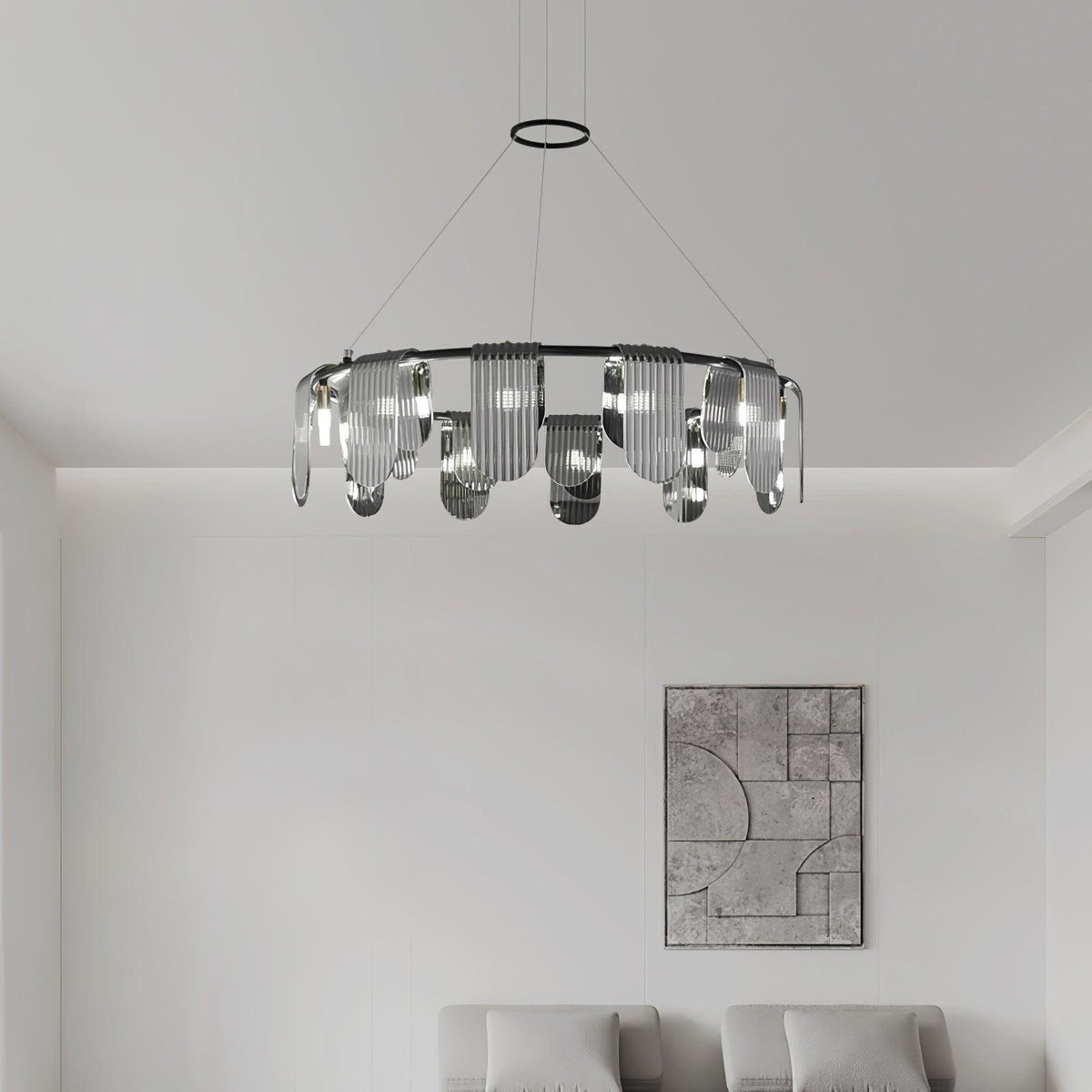 Celorella moderne lysekrone i glas