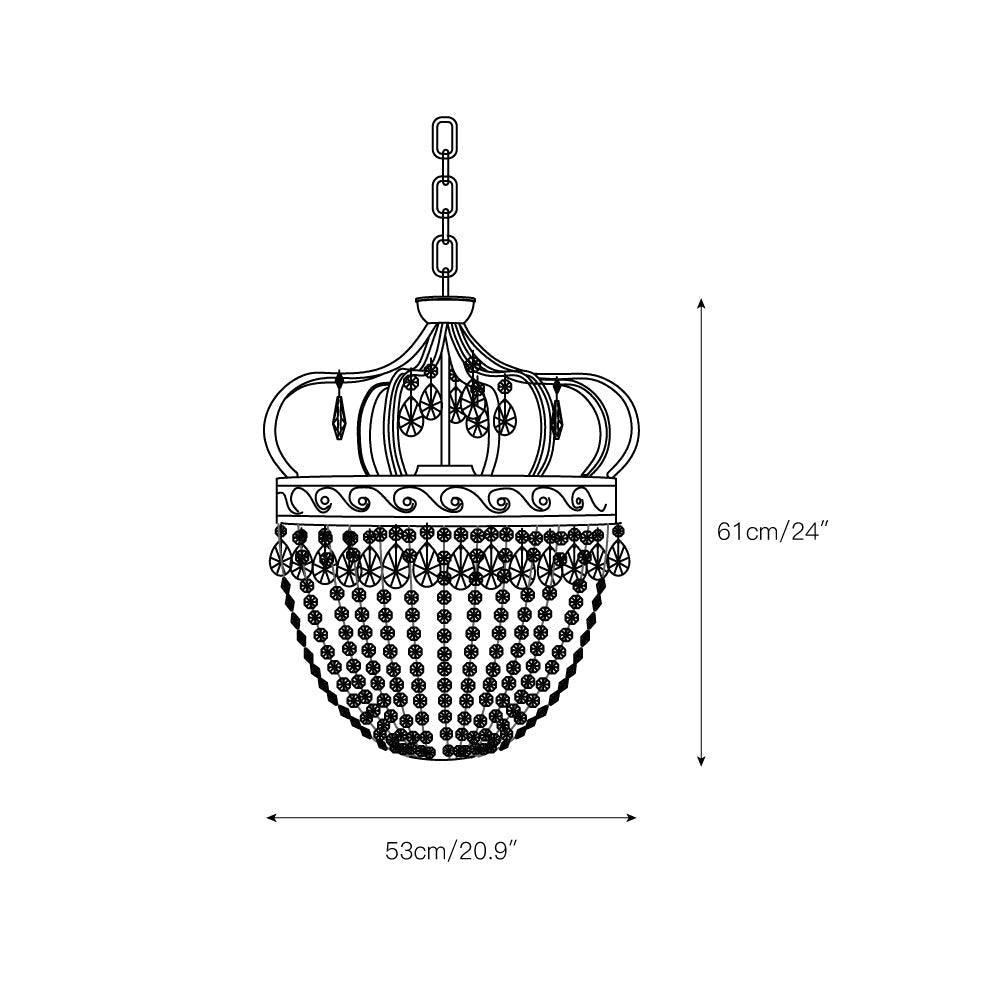 Candeeiro de teto Abella em cristal com forma de gota