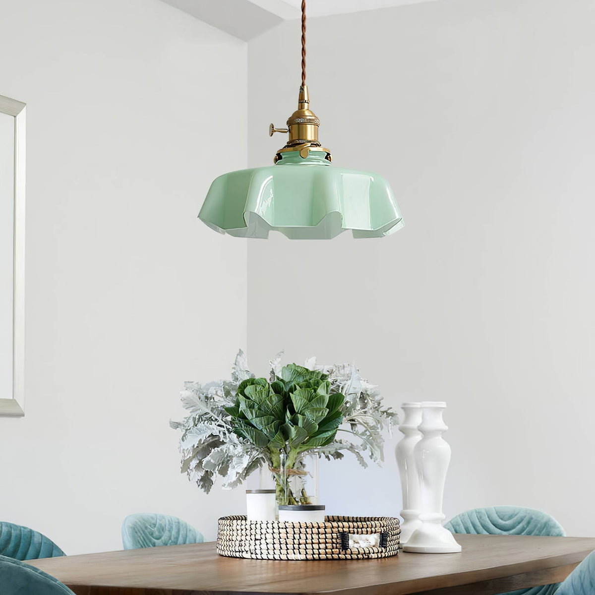 Civen Farmhouse Ruffled Pendant Light