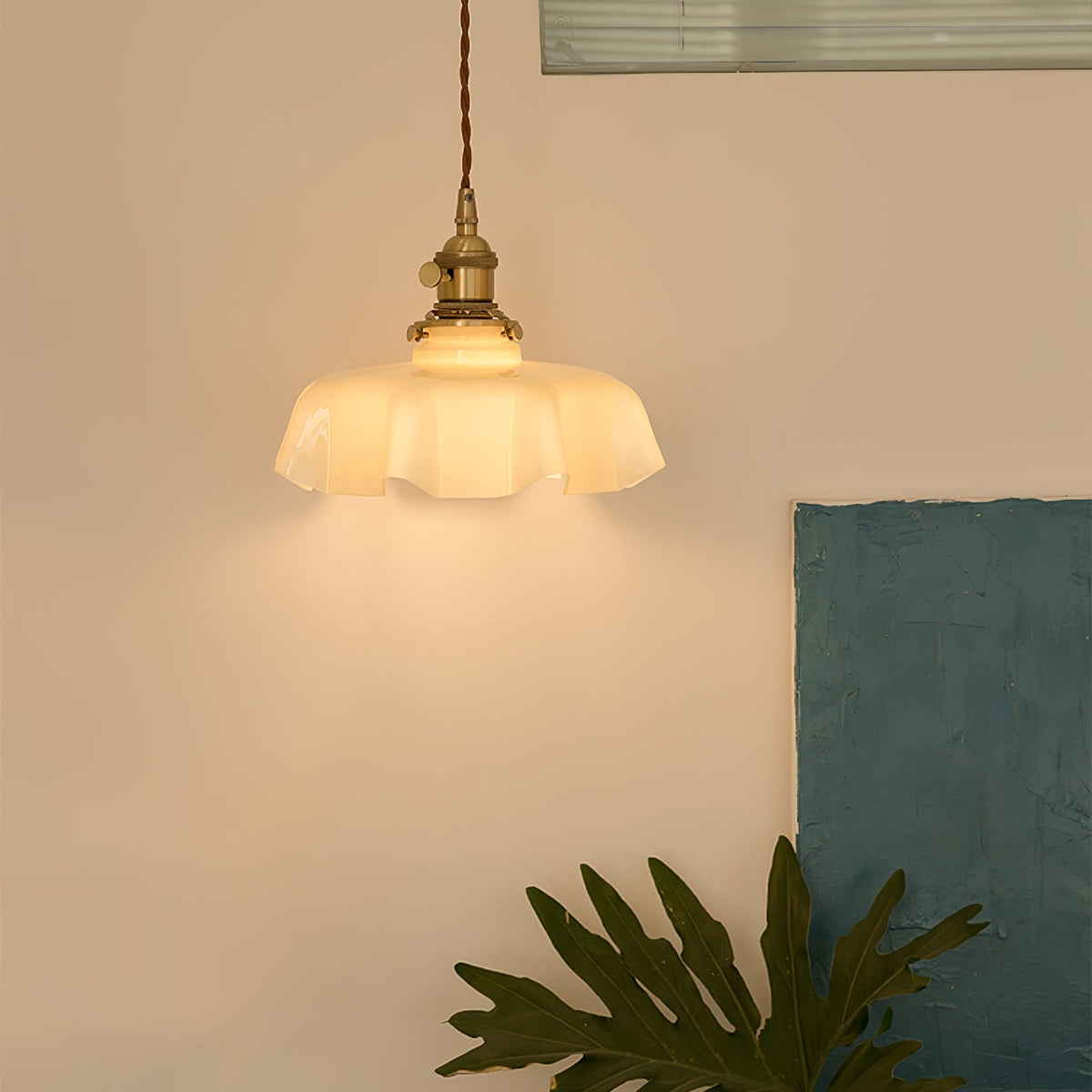 Civen Farmhouse Ruffled Pendant Light