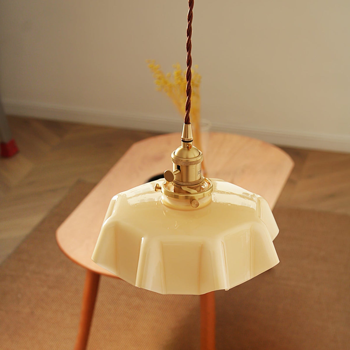 Civen Farmhouse Ruffled Pendant Light