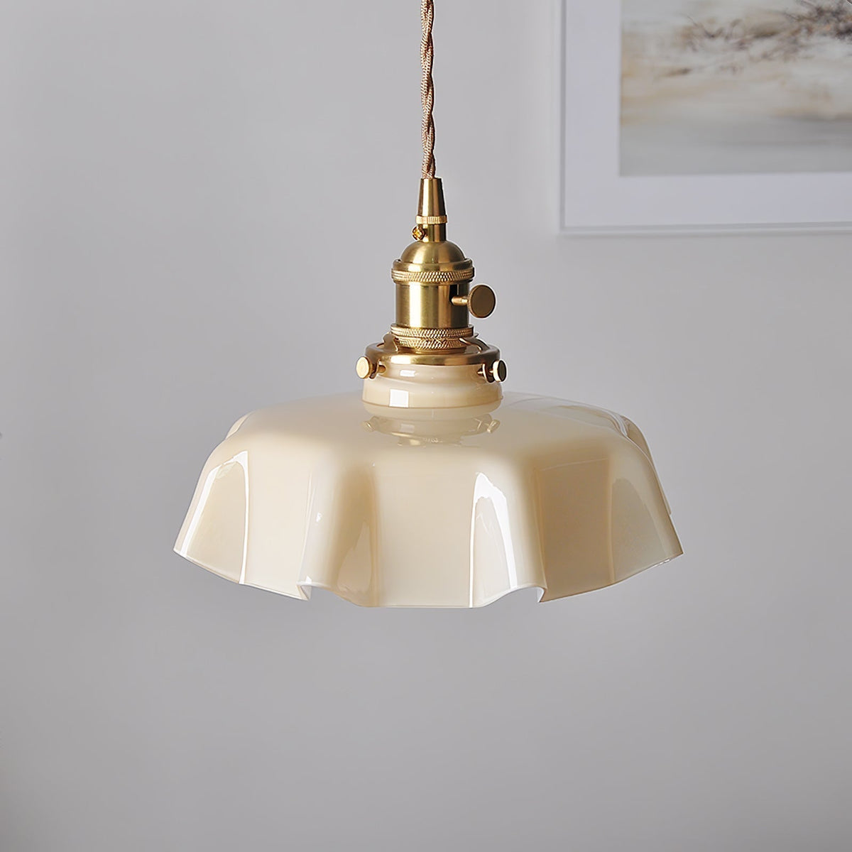 Civen Farmhouse Ruffled Pendant Light