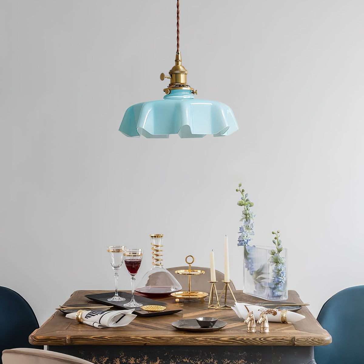 Civen Farmhouse Ruffled Pendant Light