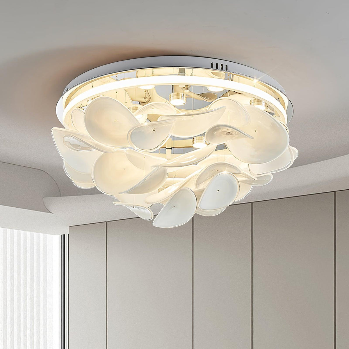 Viraalian fransk loftslampe med blomstermotiv og kronblade til moderne hjem