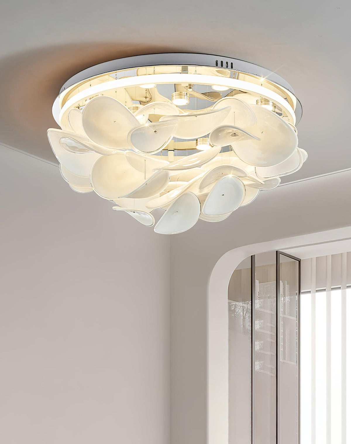 Viraalian fransk loftslampe med blomstermotiv og kronblade til moderne hjem