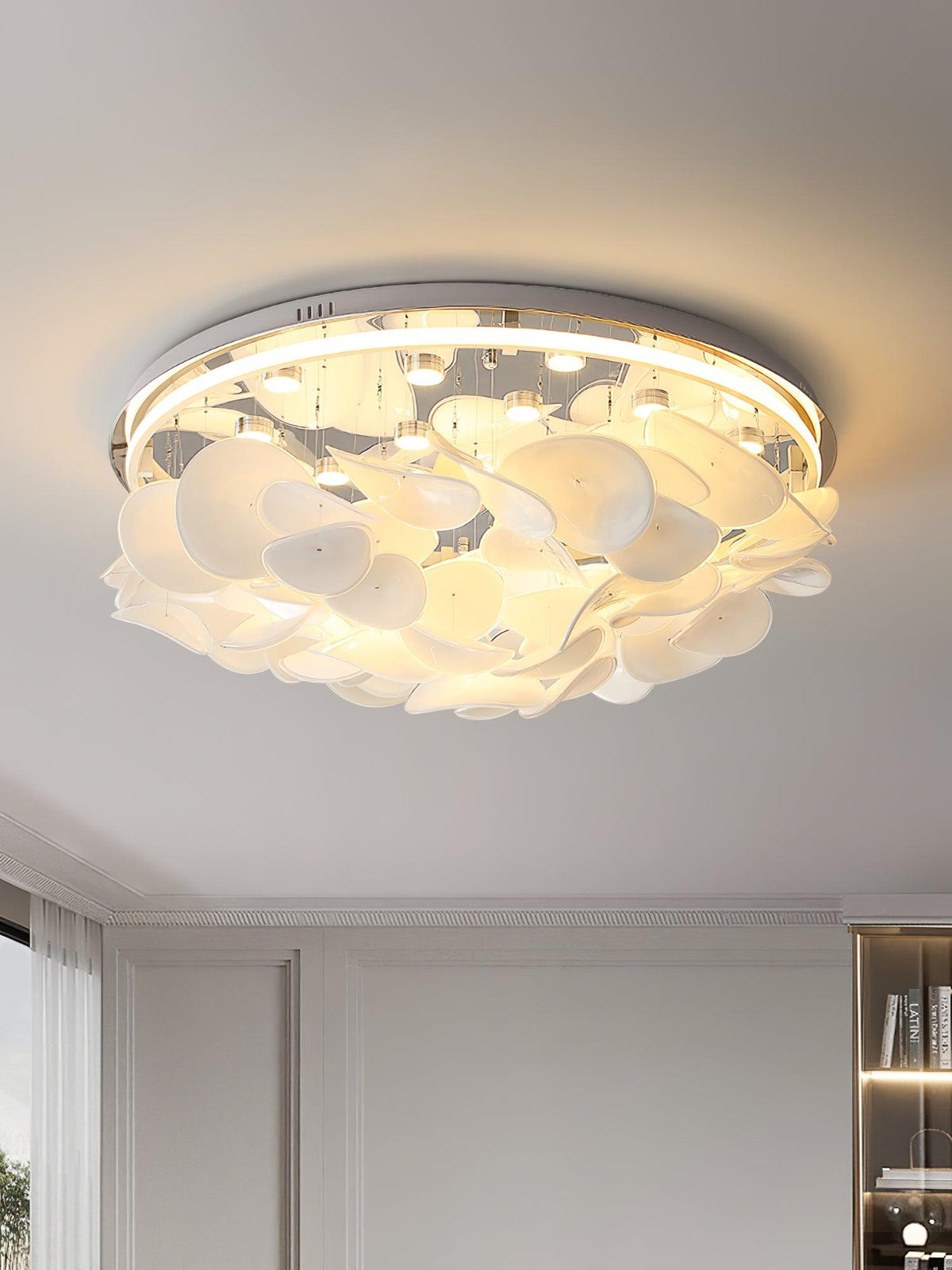 Viraalian fransk loftslampe med blomstermotiv og kronblade til moderne hjem