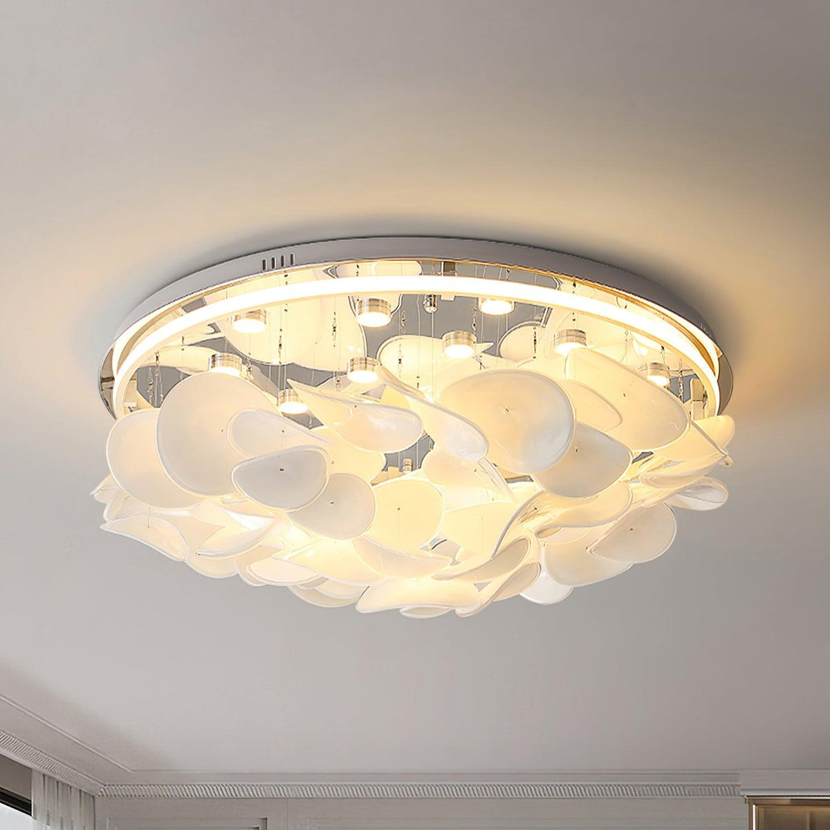 Viraalian fransk loftslampe med blomstermotiv og kronblade til moderne hjem