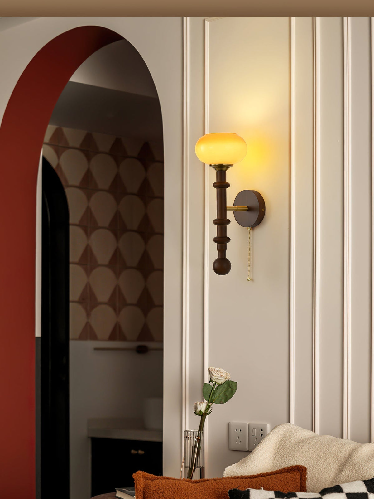 Candeeiro de parede em madeira Roma Elegance Hilda