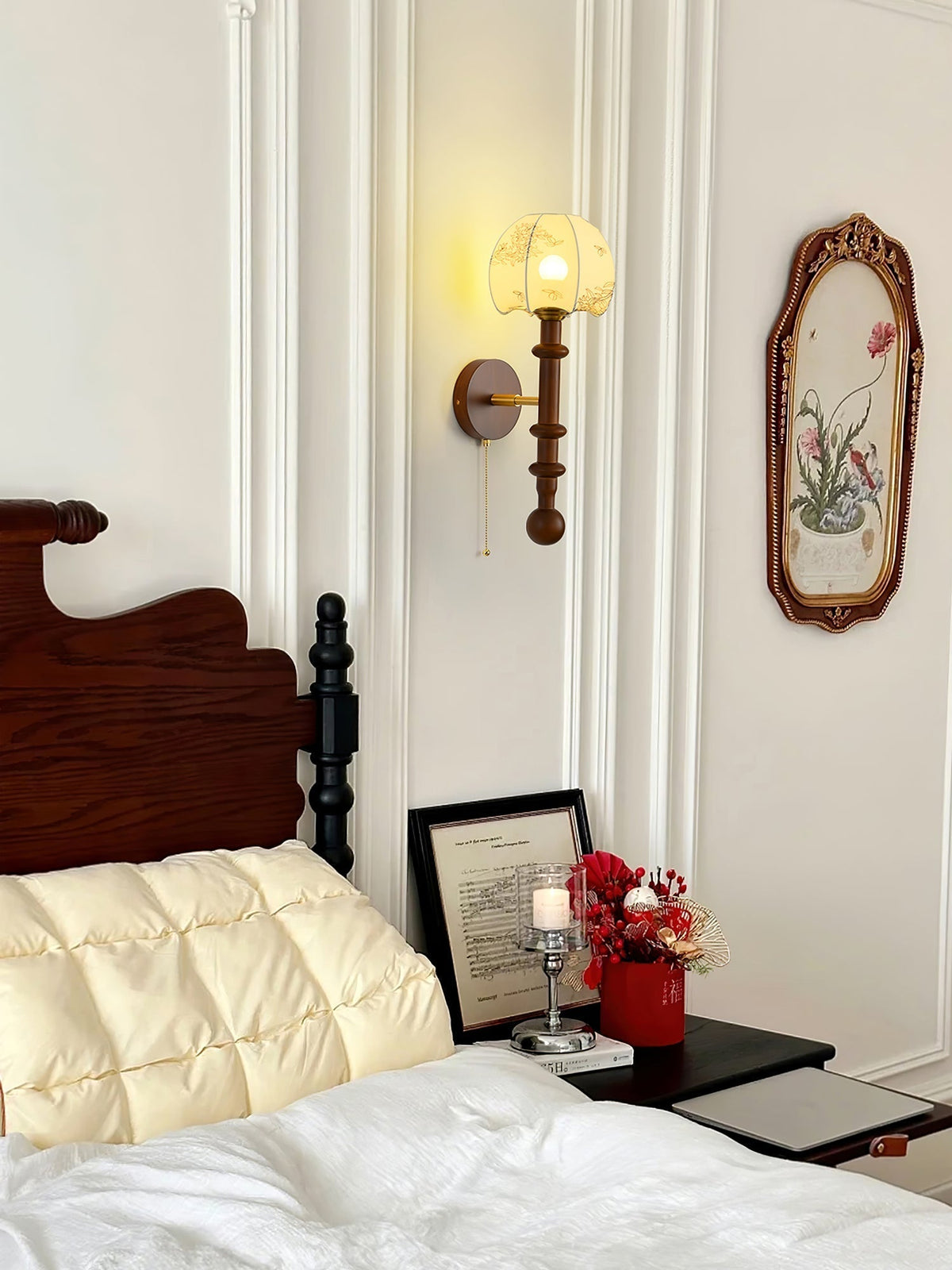 Candeeiro de parede em madeira Roma Elegance Hilda