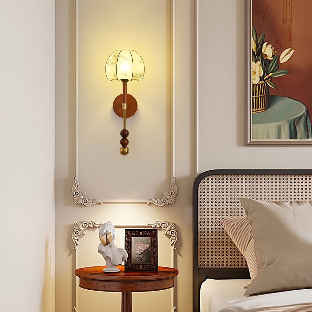 Candeeiro de parede em madeira Roma Elegance Hilda