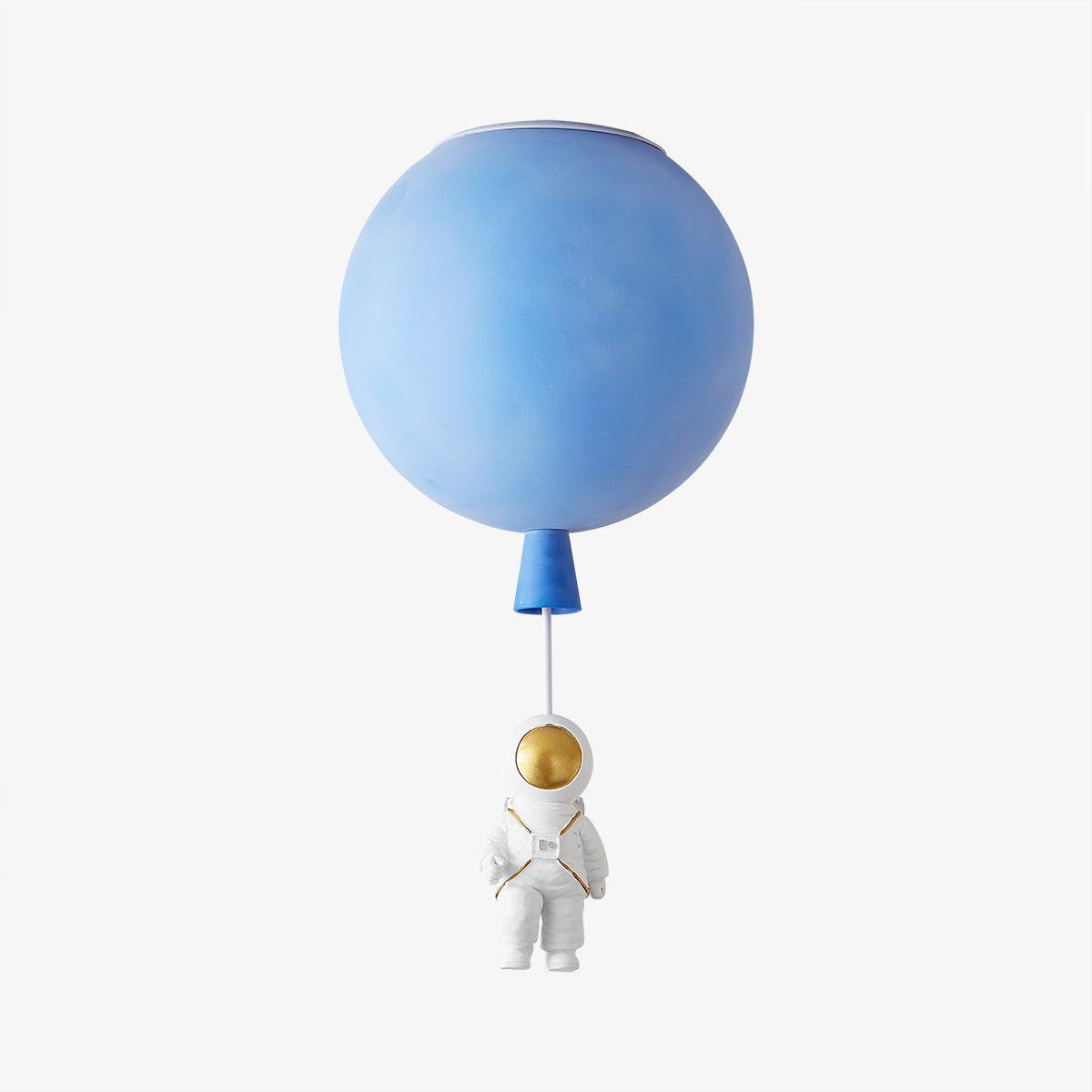 Nirerira loftslampe i akryl med ballon og astronaut, legende design til børneværelset