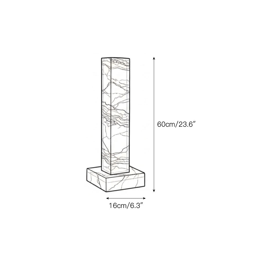 Gulvlampe i frossen alabast