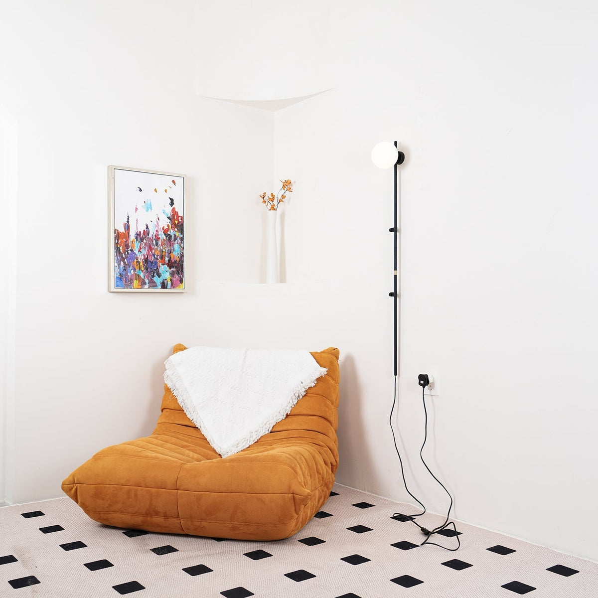 Curaeion moderne minimalistisk plug-in-væglampe i glas