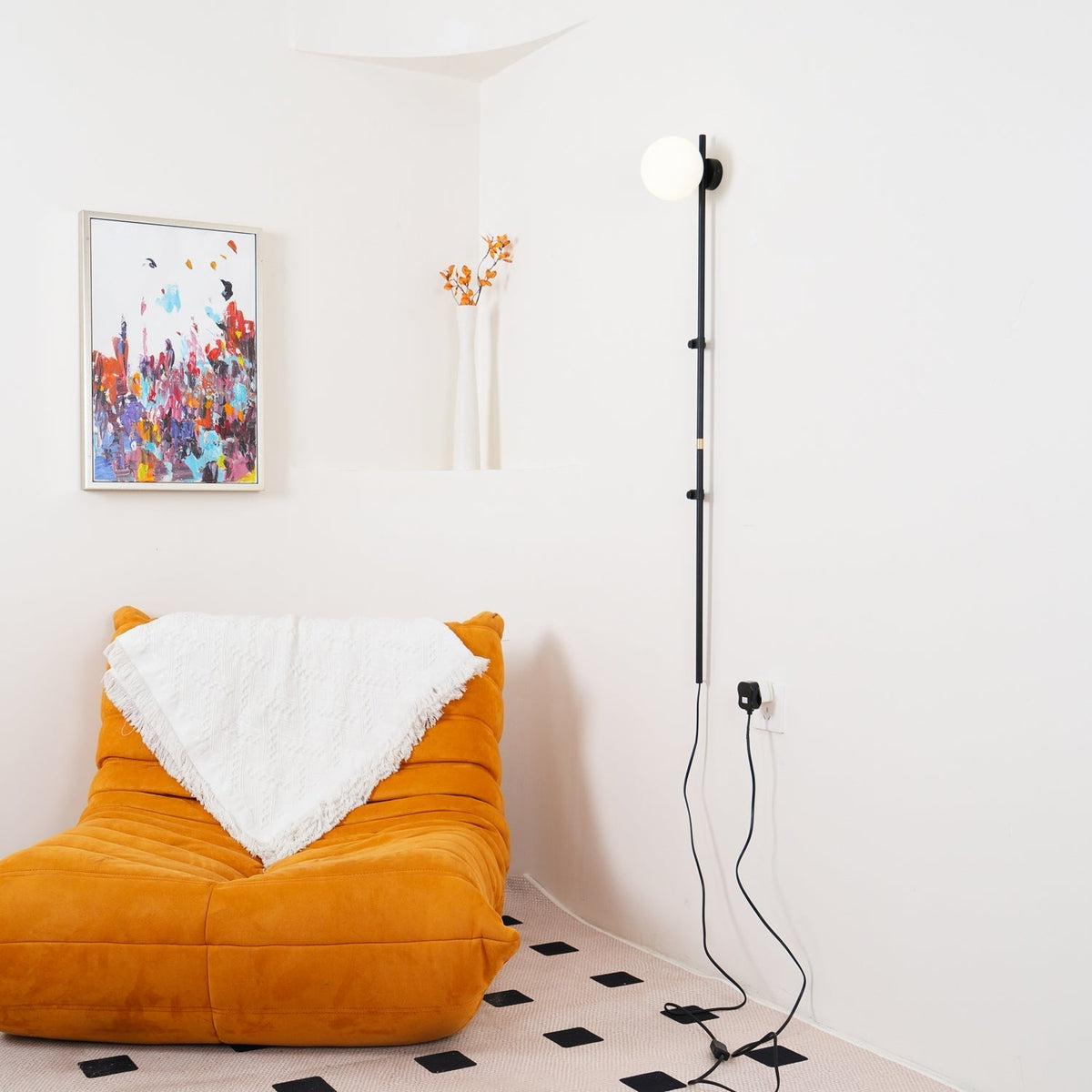 Curaeion moderne minimalistisk plug-in-væglampe i glas