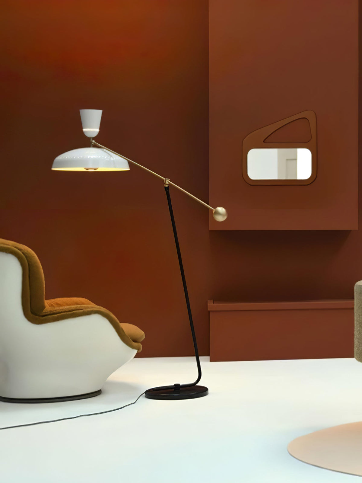 Celeste minimalistisk messinggulvlampe