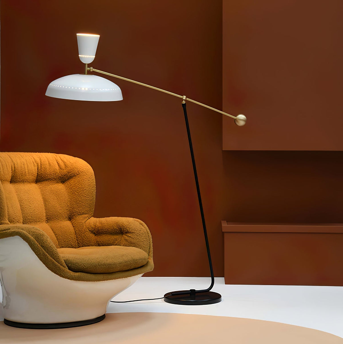 Celeste minimalistisk messinggulvlampe