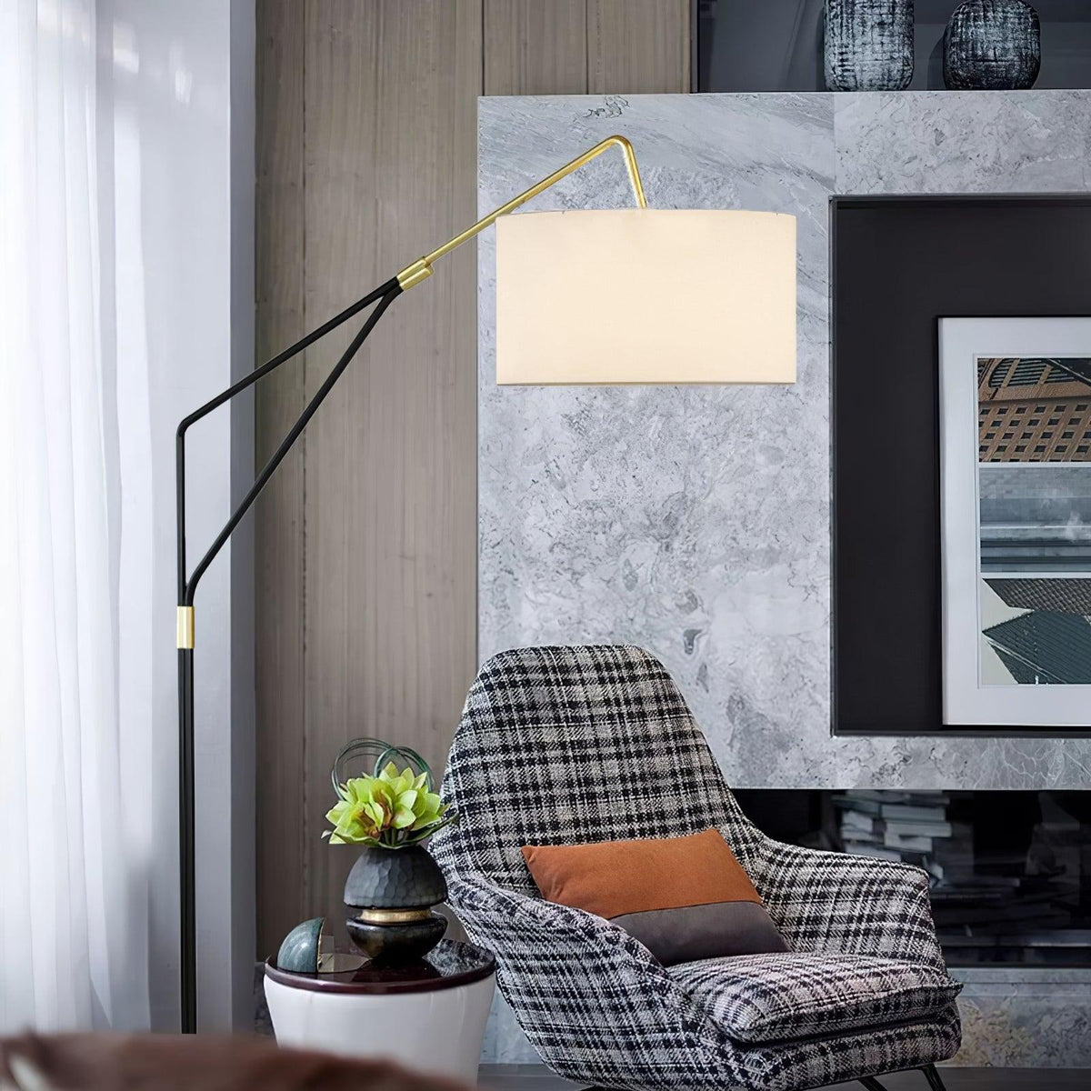 Candeeiro de pé minimalista em mármore Eveny