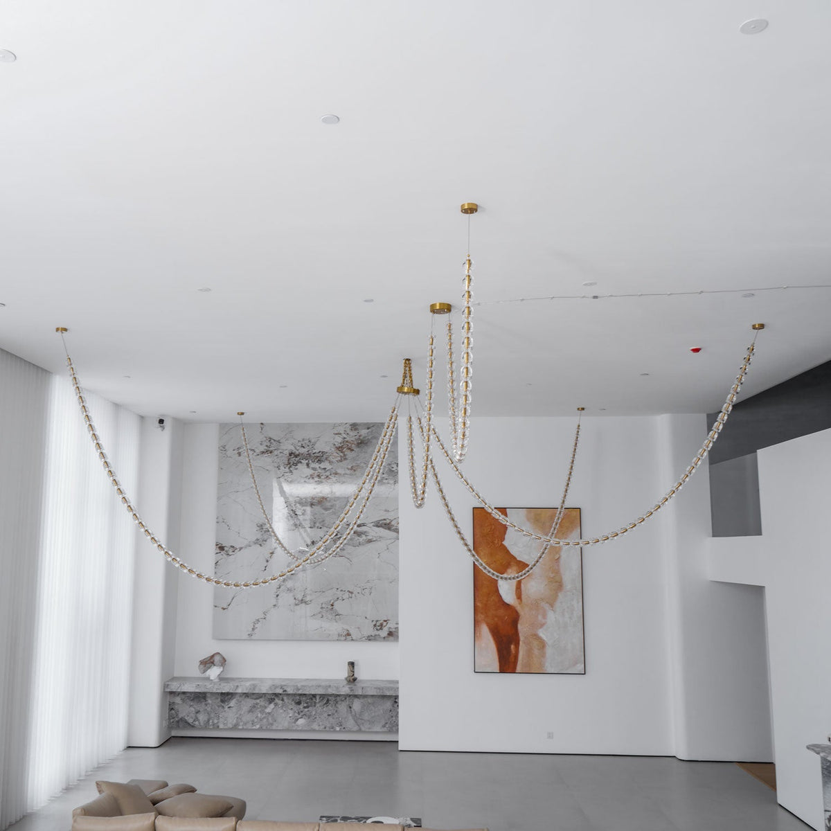 Candeeiro de teto de cristal dourado Nexus