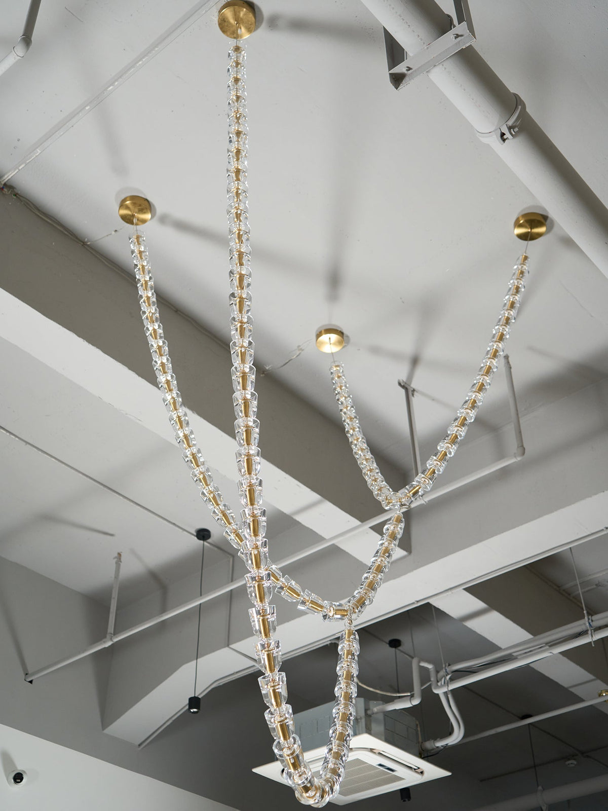 Candeeiro de teto de cristal dourado Nexus