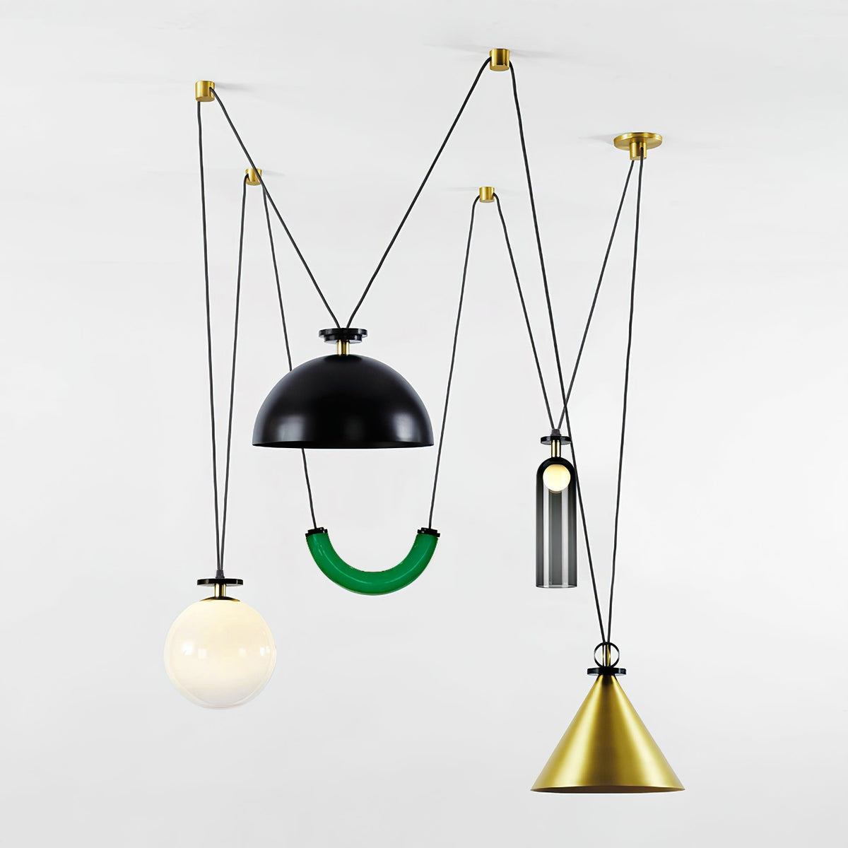 Candeeiro de teto Cirorira com forma geométrica artística