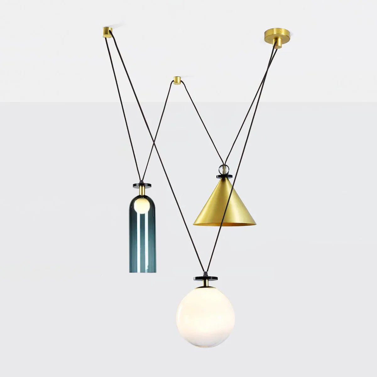 Candeeiro de teto Cirorira com forma geométrica artística
