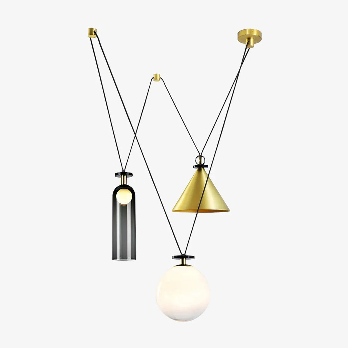 Candeeiro de teto Cirorira com forma geométrica artística