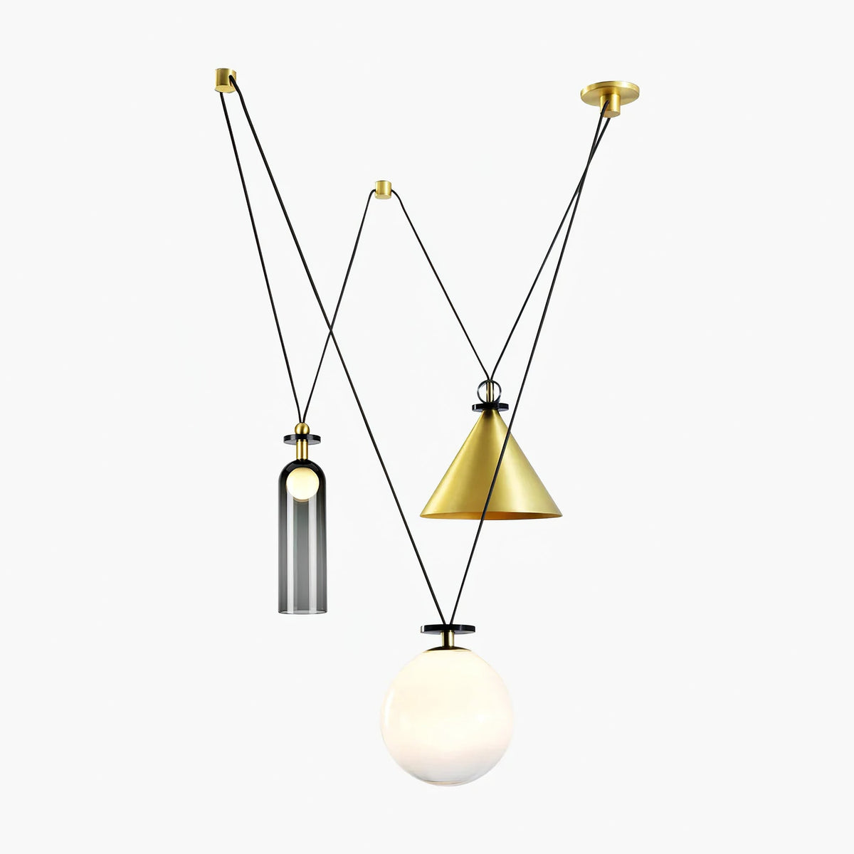 Candeeiro de teto Cirorira com forma geométrica artística