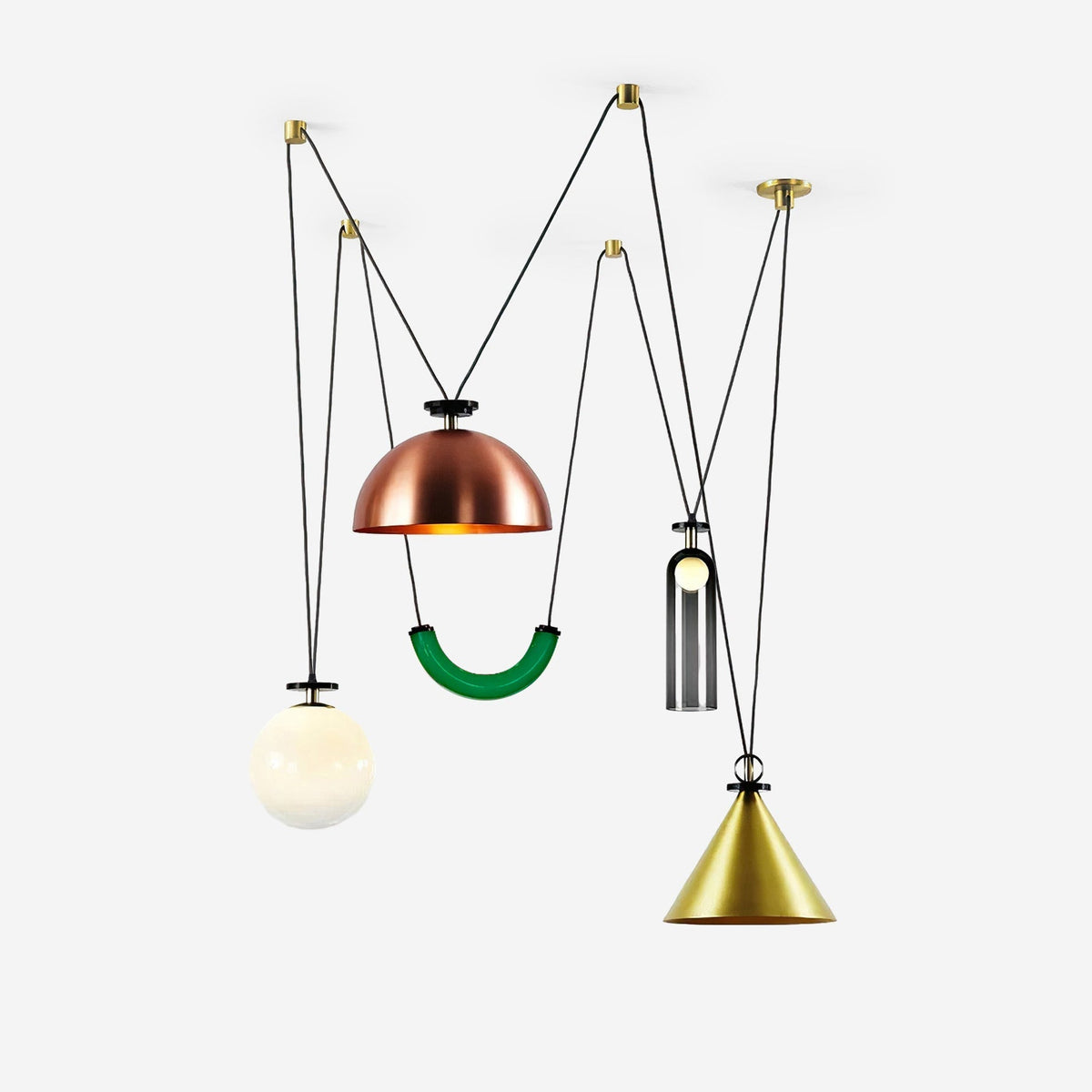 Candeeiro de teto Cirorira com forma geométrica artística