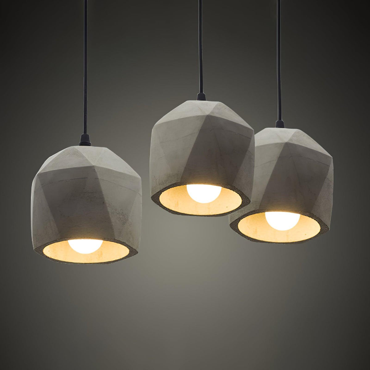 Candeeiro suspenso industrial Geo em cimento