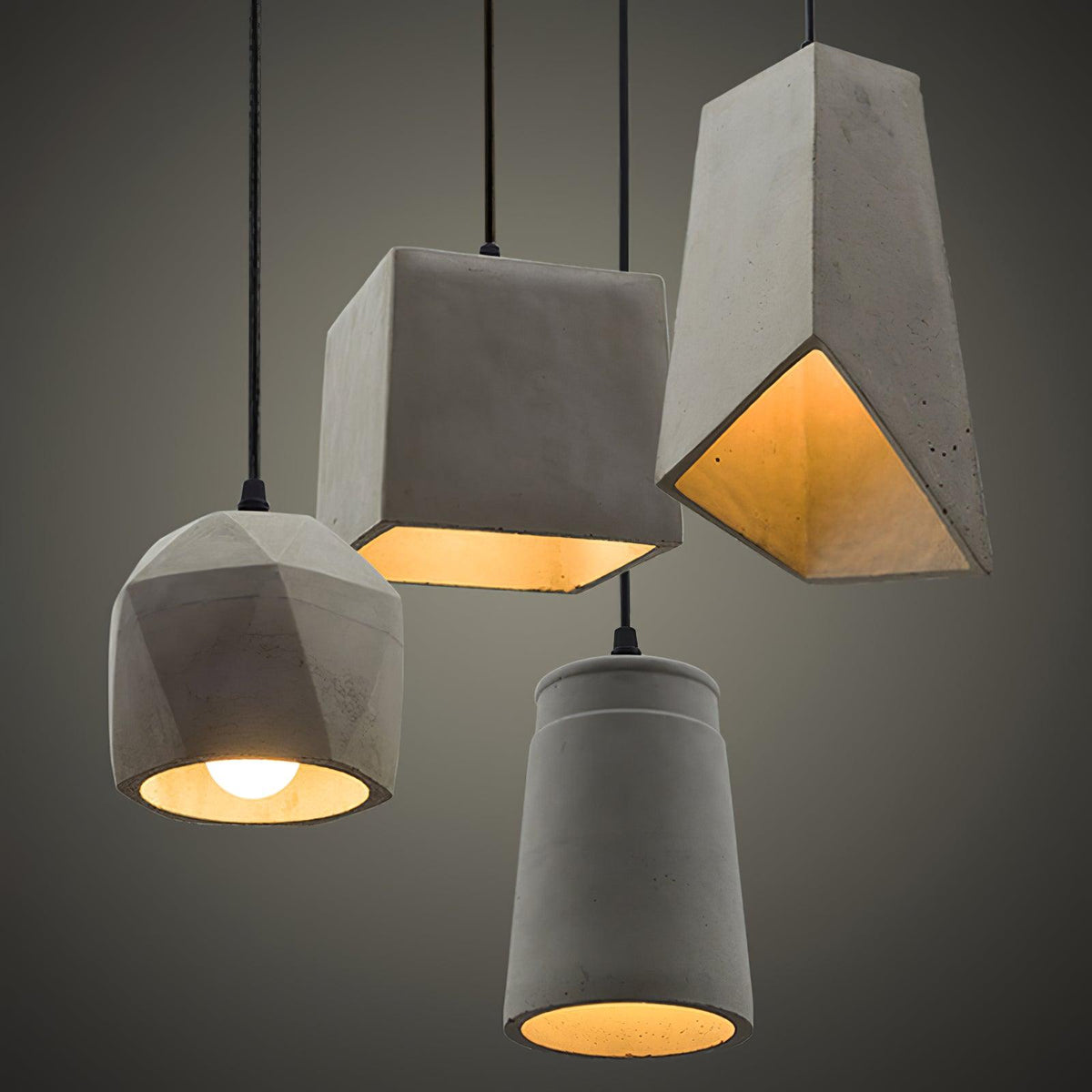 Candeeiro suspenso industrial Geo em cimento