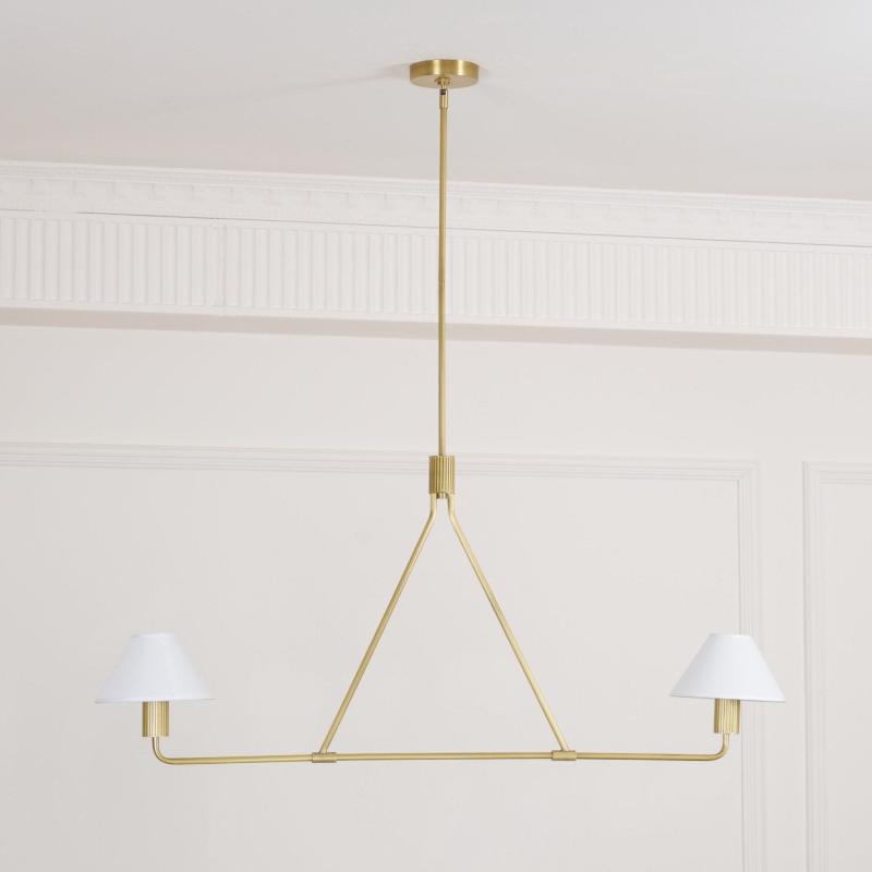 Ornuvyh vintage industriel lysekrone i metal og stof