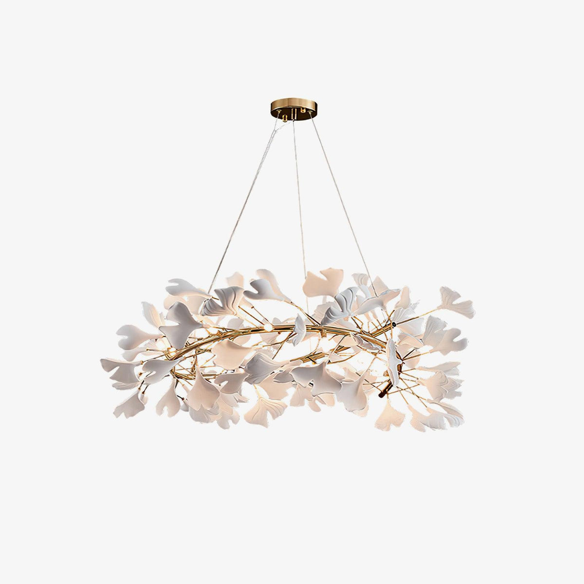 Olivia Modern Golden LED Chandelier Ceramic