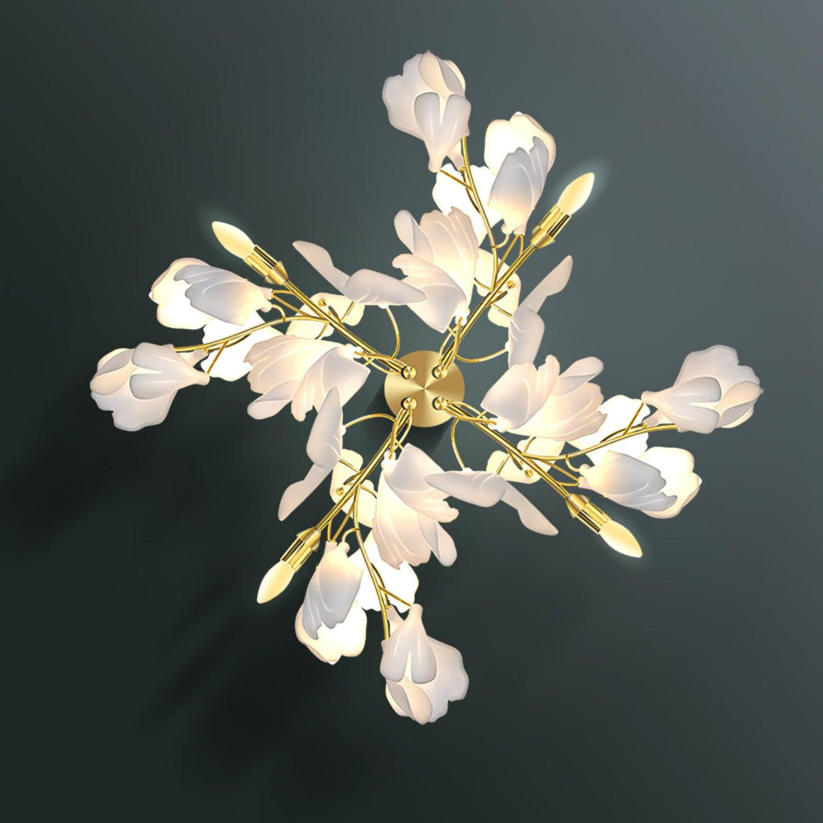 Gavriel-væglampe i keramik med gingkoblomster