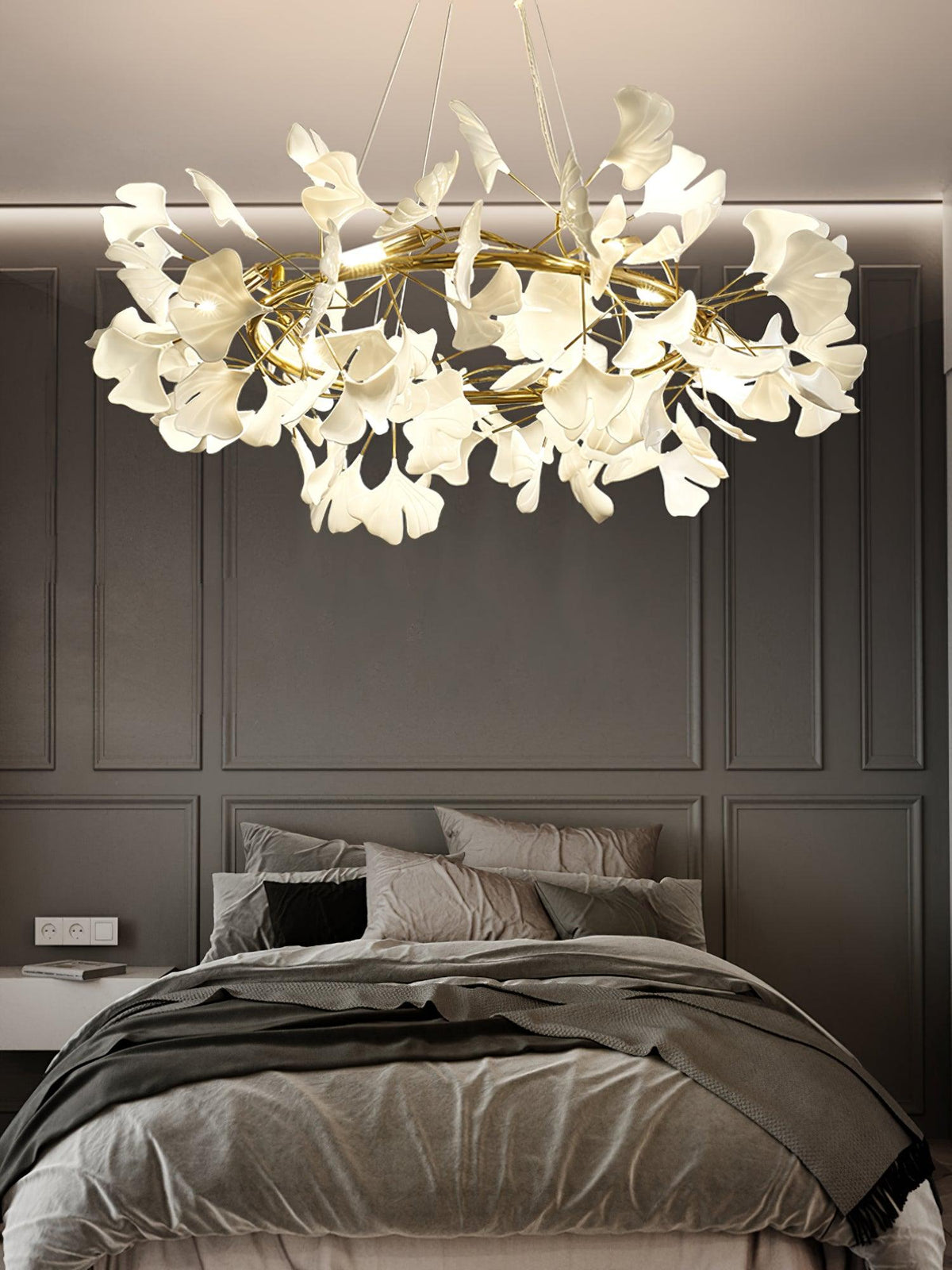 Orelalella ljósakróna með gingko-LED-grein