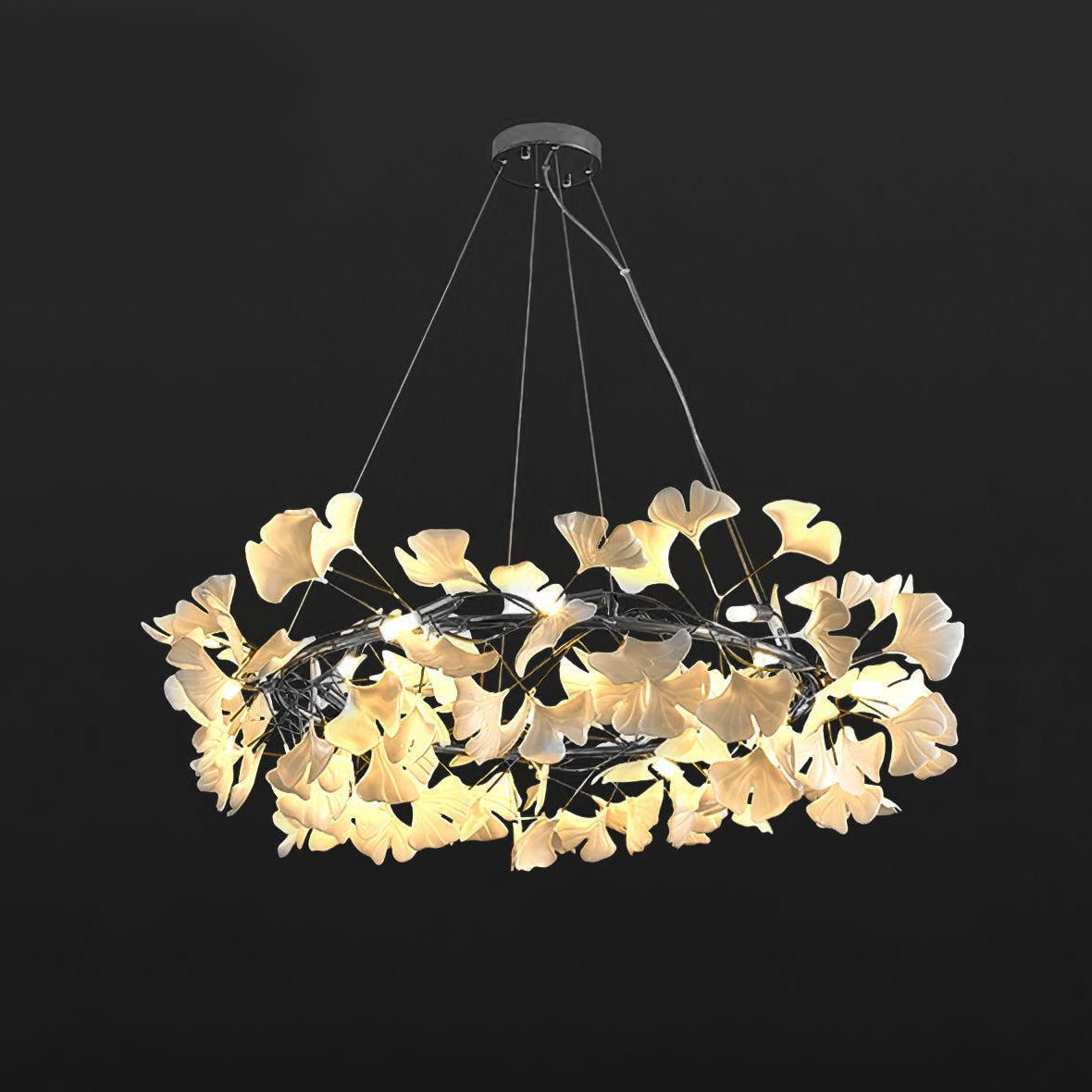 Orelalella ljósakróna með gingko-LED-grein