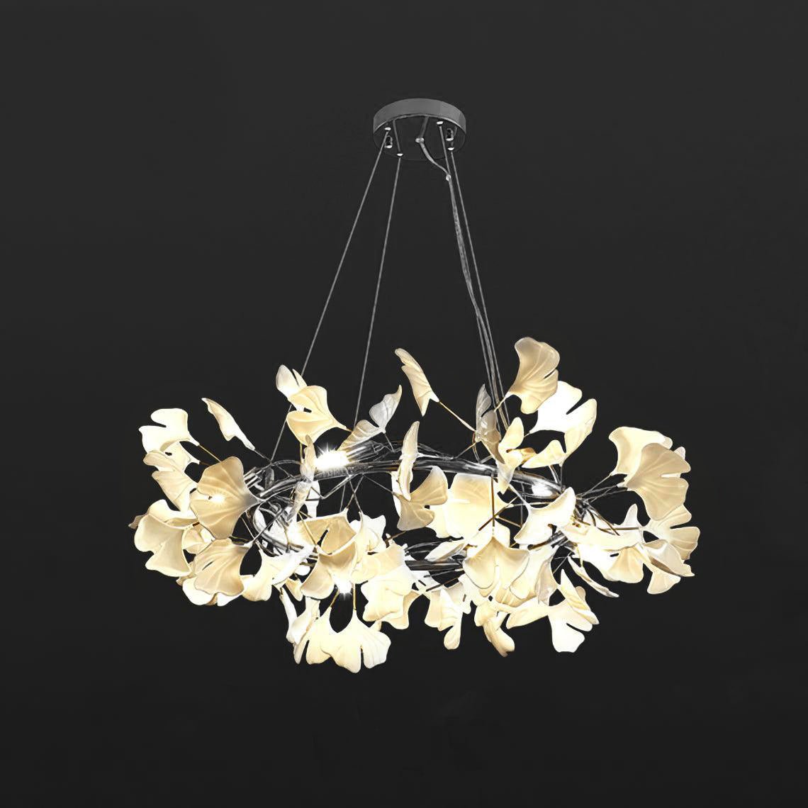 Orelalella ljósakróna með gingko-LED-grein