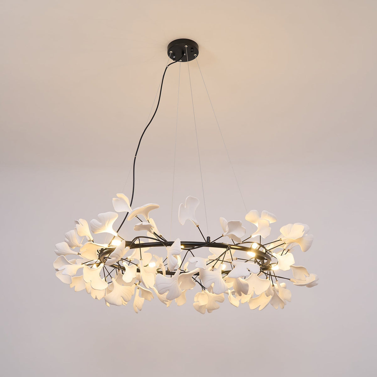Orelalella ljósakróna með gingko-LED-grein